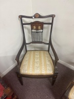 3 Piece Antique Low Seat 2 seat love chair and side chairs - 4