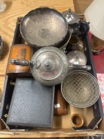 Mixed Lot of silver Plate and Wooden boxes