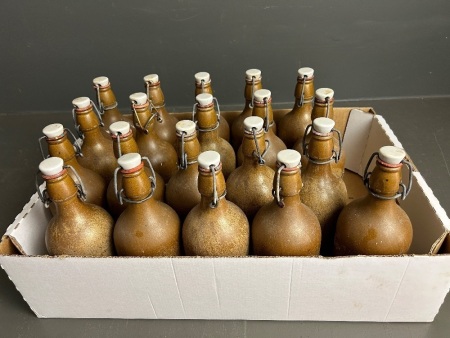 Lot of stoneware bottles with stoppers