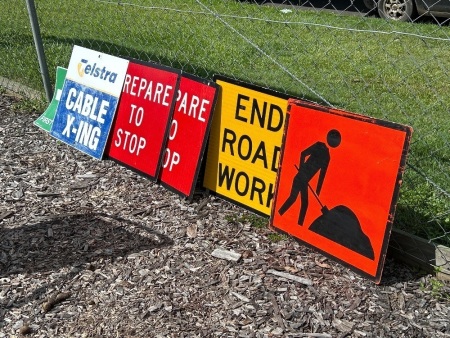 Assorted lot of road and warning signs