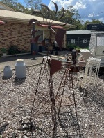 2x metal garden display windmills - 2