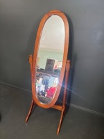 Modern Oval Mirror on Stand