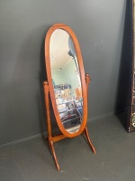 Modern Oval Mirror on Stand - 2