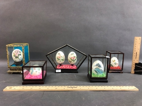 Collection of 5 Boxed Handpainted Eggs