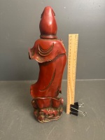 Red Immortal Asian Statue - 3