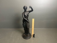 Cast Metal Lady Greek Statue