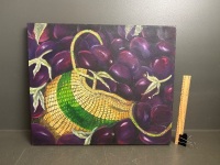 B Roberton Still Life of Eggplants oil on canvas 