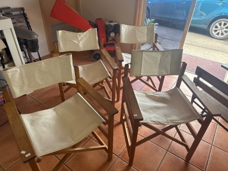 4 x White Canvas Directors Chairs