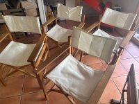 4 x White Canvas Directors Chairs - 3