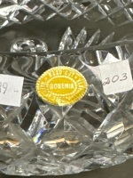 Heavy 6 Piece Bohemia Crystal Tri footed serving bowl w. matching side bowls - 3