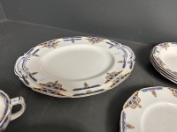 27 Piece Grindley England Blue & White Dinner Set Circa 1930 - 3