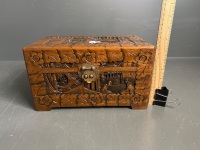 Heavily Carved Miniature Camphor Chest 