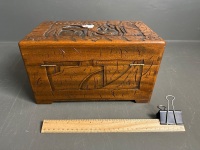 Heavily Carved Miniature Camphor Chest  - 2