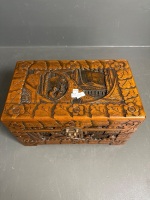 Heavily Carved Miniature Camphor Chest  - 3