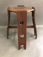 Antique Arts & Crafts Pot Stand / Stool with Silky Oak Legs - 2