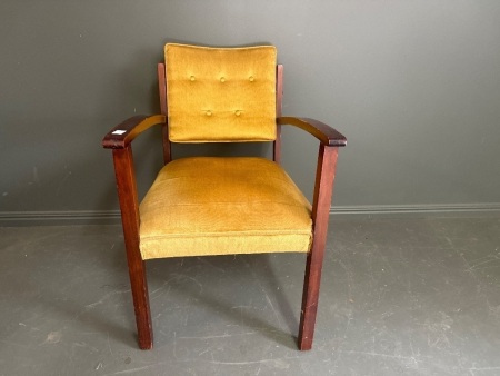 Mid Century Gold Coloured Conversation Chair