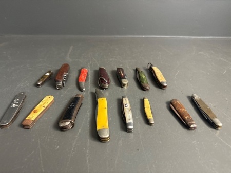 16 assorted pocket knives