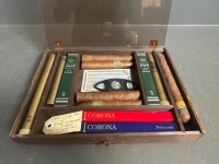 Cigar Display Case w. Assorted Collectable Cigars