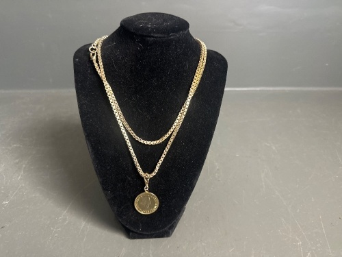 1963 Australian Half Penny Gold Plated Necklace