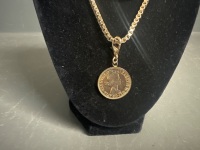 1963 Australian Half Penny Gold Plated Necklace - 2