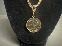 1963 Australian Half Penny Gold Plated Necklace - 3