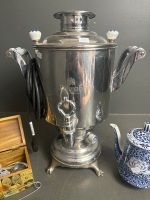 Dilmah Electric Tea Urn, Blue & White Tea Pot & Various Tea stainers - 2