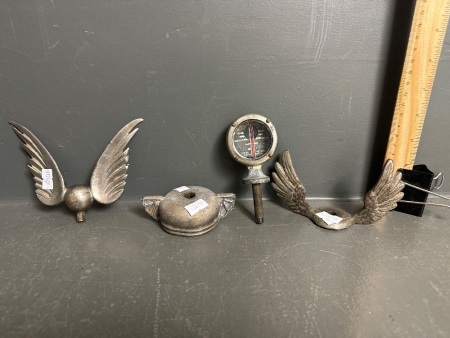 4 x Vintage Hood Ornaments