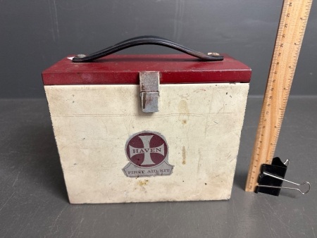 Vintage Haven Metal First Aid Kit with contents