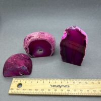 Three Pink Agate geodes from Brazil - 2