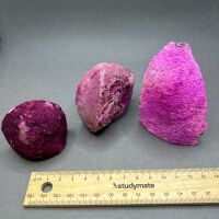 Three Pink Agate geodes from Brazil - 3