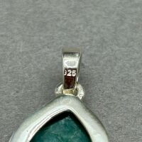 Sterling Silver pendant with EMERALD Gemstone - 3