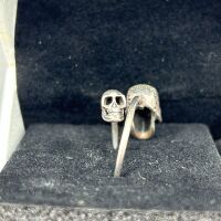 Sterling silver skull ring (925) - 3
