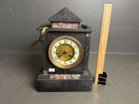 Black Marble 7 Day Antique Clock