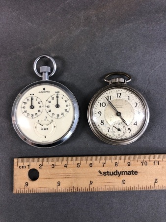 1950'S Junghans 1/10Sec Stopwatch + Vintage Westclox Pocket Watch