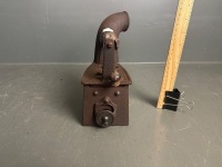 Antique T & C Clarke & Co. Wolverhampton Charcoal Iron with Funnel - 3