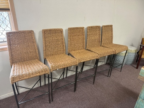 5 Rattan Bar Stools