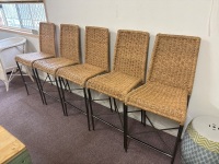 5 Rattan Bar Stools - 2