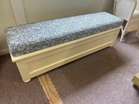 Large Wooden Blanket Storage box with Cushion