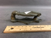 Heavy Antique Brass Door Knocker in the Shape of a Hand - 2