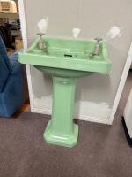 Mid Century Mint Green Twyfords Ceramic Bathroom Sink