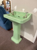 Mid Century Mint Green Twyfords Ceramic Bathroom Sink - 2