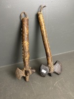 2 Weapon of War stone axes with hide bound handle - origin unknown - 3