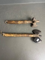 2 Weapon of War stone axes with hide bound handle - origin unknown - 4