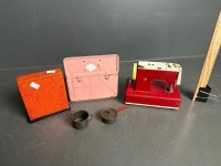 3 metal toys - sewing machine, oven and cash register - 2