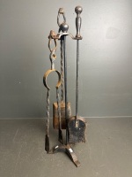 Fire tools on stand - made from forged and cast steel