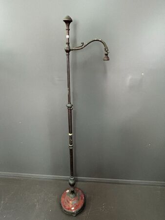 Vintage adjustable copper floor standing lamp stand