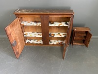 Vintage wall cabinet + small table cabinet - 2