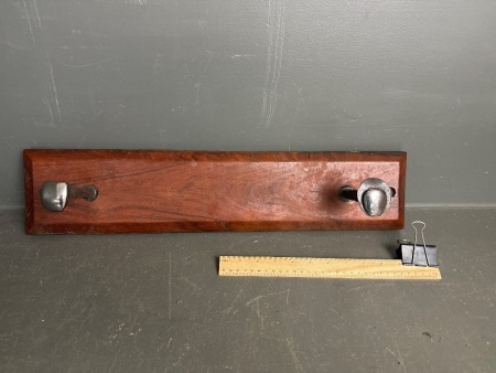 Hat / Coat Rack Made with the Red Gum Sleeper & Pins from Ghan Rail Line