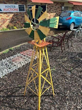 Decorative metal garden windmill