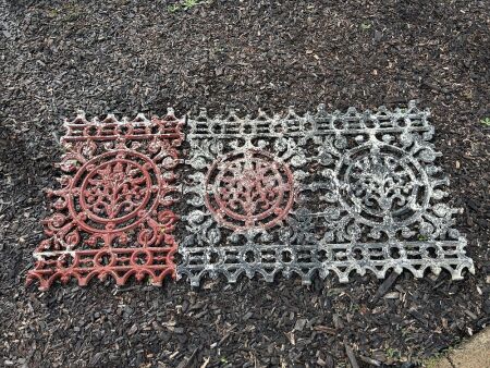 3 decorative cast alloy panels